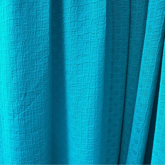 Coldwater Creek Chiffon Textured Maxi Floor Length Teal Event Formal Dress Sz 10 - Picture 9 of 11